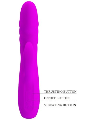 Vibro Rabbit a poussEe Melanie Pretty Love 21cm Violet pas cher