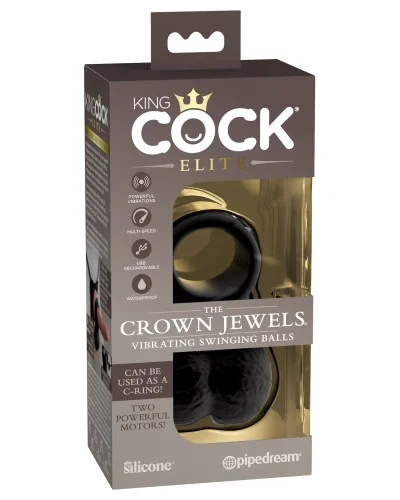 Testicules vibrantes The Crown Jewels King Cock Noires pas cher