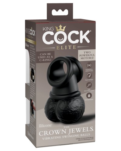 Testicules vibrantes The Crown Jewels King Cock Noires pas cher