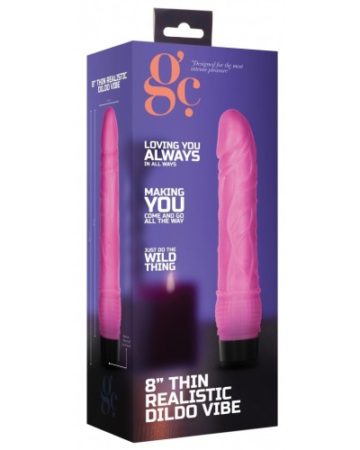 Gode vibrant Dildo Vibe Thin 18 x 4.2cm Rose pas cher