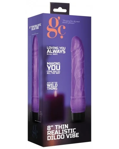 Gode vibrant Dildo Vibe Thin 18 x 4.2cm Violet pas cher