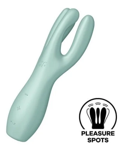 Stimulateur de clitoris Threesome Satisfyer 14cm Vert pas cher
