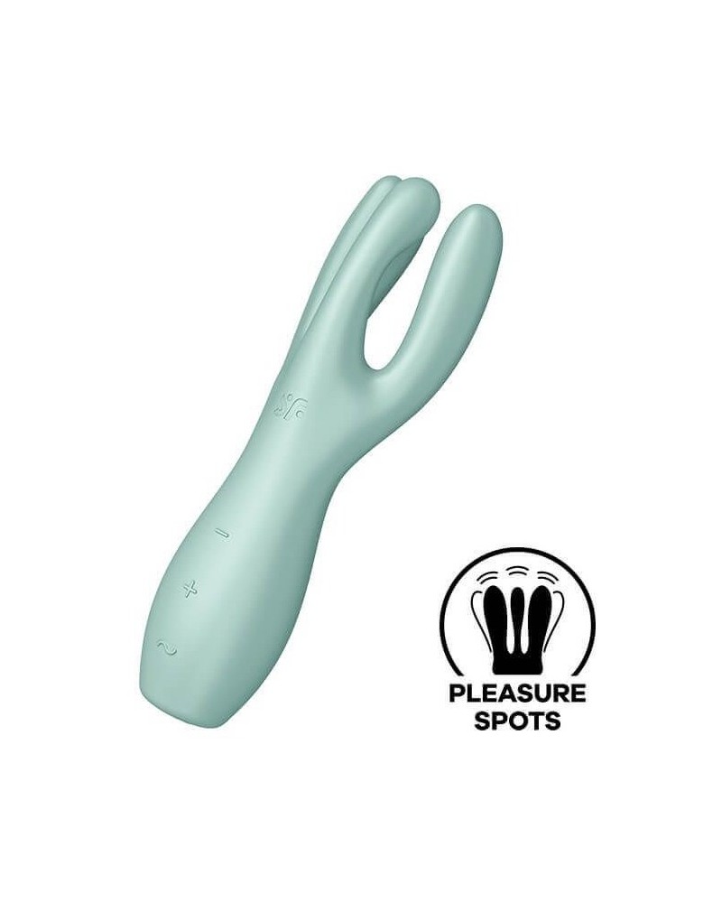 Stimulateur de clitoris Threesome Satisfyer 14cm Vert pas cher