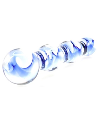 Gode en verre Screw Beads 17 x 3.5cm pas cher