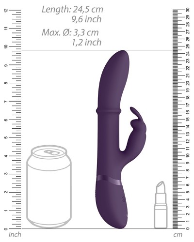 Vibro Rabbit Halo 24.5 x 3.5cm Violet pas cher