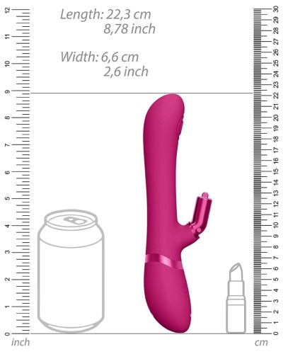 Vibro Rabbit Etsu 23 x 3.5cm Rose pas cher