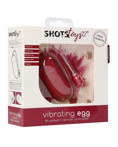 Oeuf vibrant sans fil Vibrating Egg 8 x 3.5cm Rouge pas cher