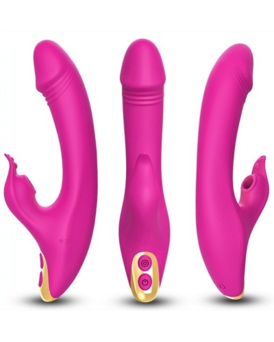 Vibro Rabbit a aspiration Amant Vibe 22cm Rose pas cher