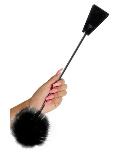 Cravache Feather Crop Noire 50 cm pas cher