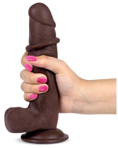 Gode rEaliste Slidy Cock 15 x 4cm Marron pas cher