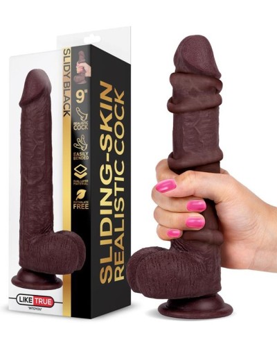 Gode rEaliste Slidy Cock 17 x 4cm Marron pas cher