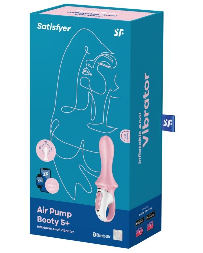 Plug vibrant gonflable Air Pump Booty 5+ Satisfyer 10 x 5cm pas cher