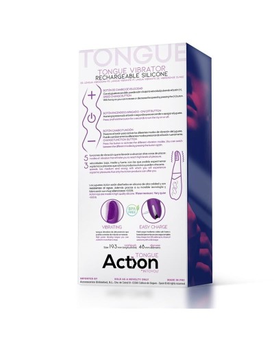 Stimulateur de clitoris Tongue Vibrator 19cm Violet pas cher