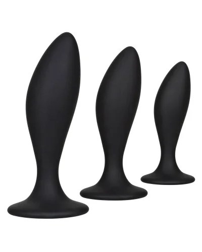 Lot de 3 plugs en silicone Curve Kit Noirs pas cher