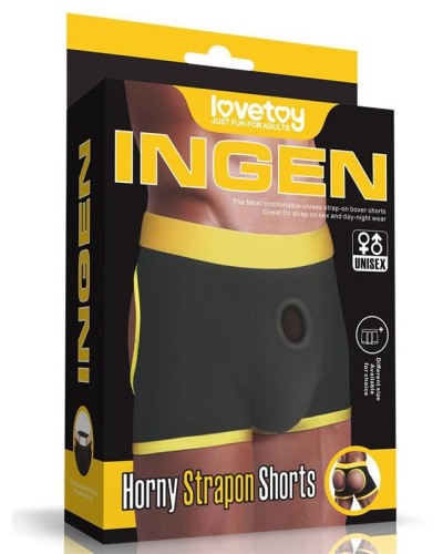 Boxer Bottomless pour Gode Horny Strapon Noir Taille XS/S