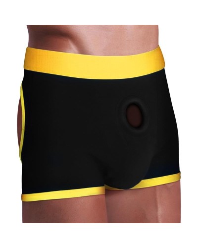 Boxer Bottomless pour Gode Horny Strapon Noir Taille XS/S