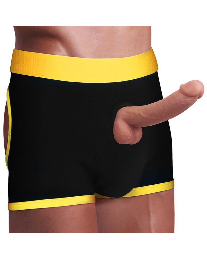 Boxer Bottomless pour Gode Horny Strapon Noir Taille M/L