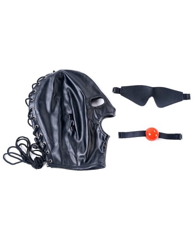 Cagoule SM avec Baillon et masque Subfull Noire Taille M/L