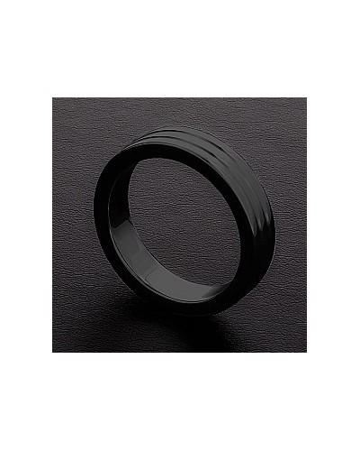 Cockring Ribbed Triune Noir 10mm Taille 50 mm