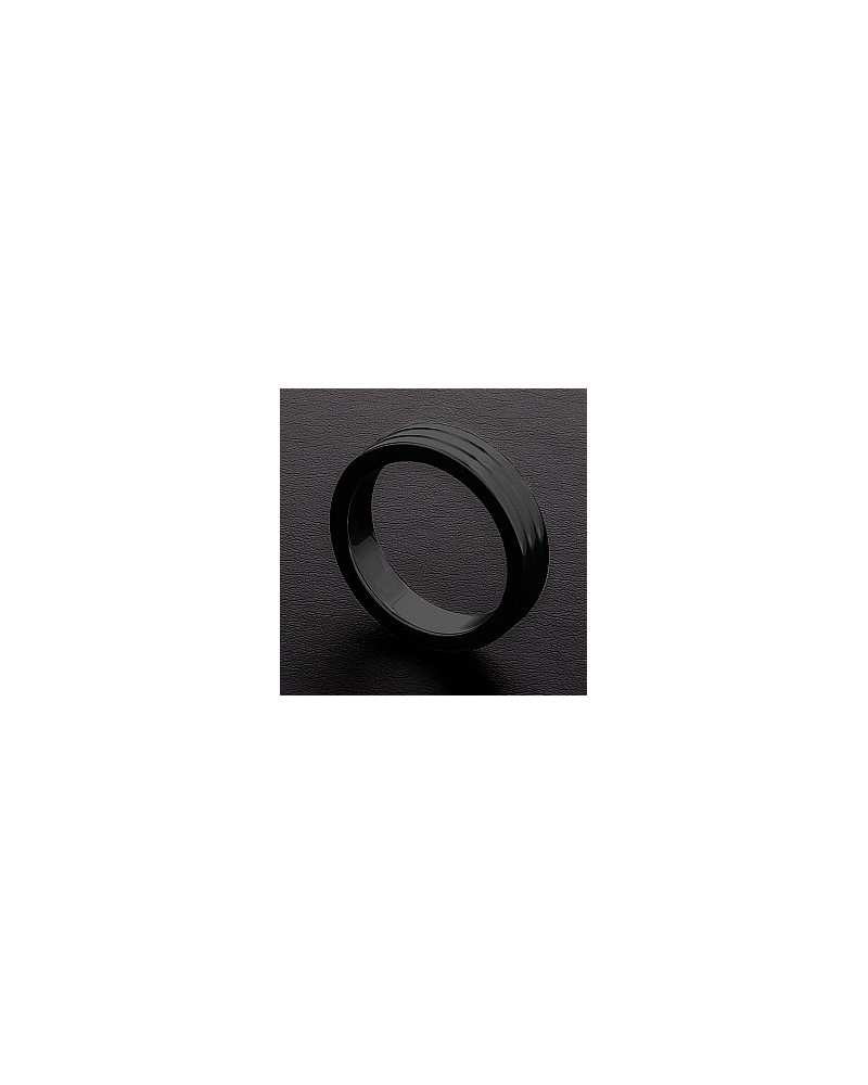 Cockring Ribbed Triune Noir 10mm Taille 50 mm