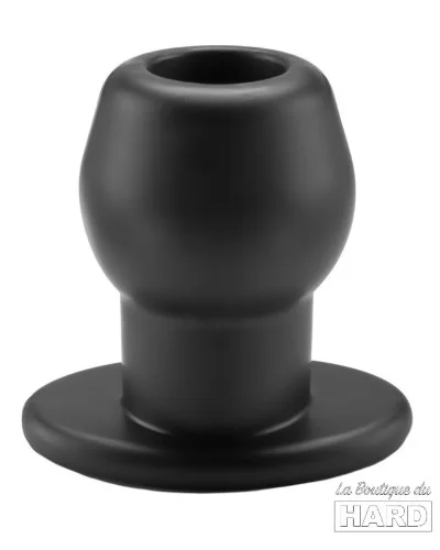 Ass Tunnel Plug Silicone Noir Extra-Large 9 x 7 cm pas cher