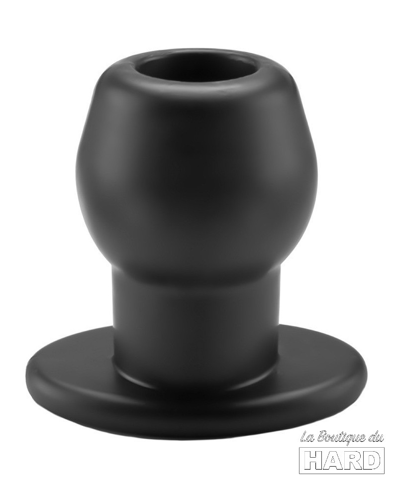 Ass Tunnel Plug Silicone Noir Extra-Large 9 x 7 cm pas cher