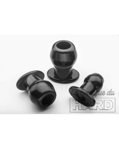 Ass Tunnel Plug Silicone Noir Large 7.6 x 6.2 cm pas cher