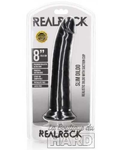 Gode Slim RealRock 20 x 4.6cm Noir