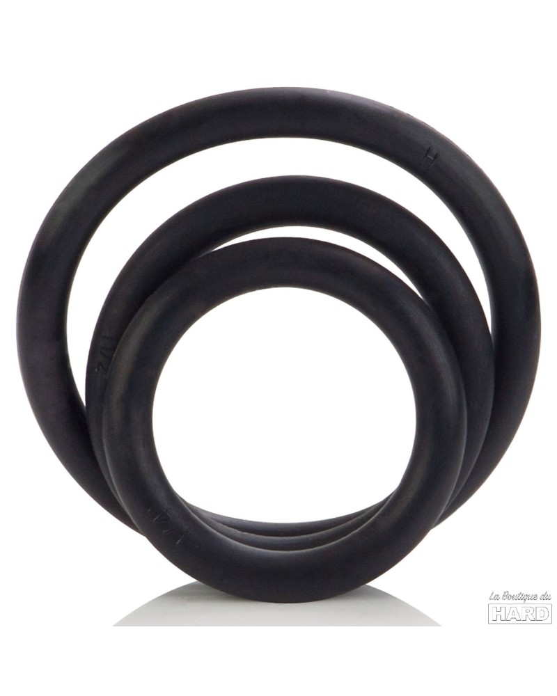 Lot de 3 Cockrings souples Rubber Rings Noir