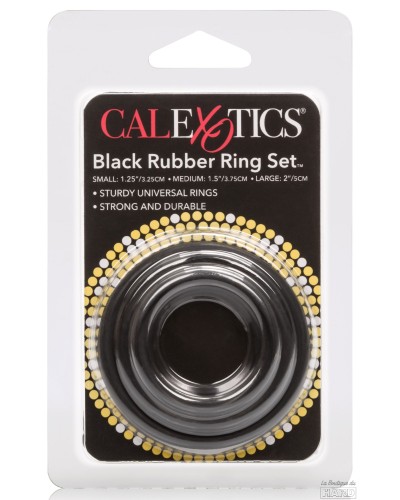 Lot de 3 Cockrings souples Rubber Rings Noir