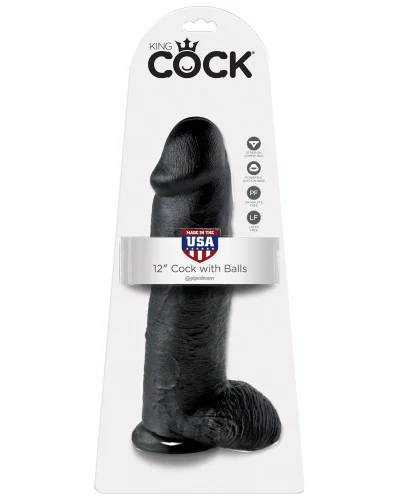 Gode King Cock 27 x 8 cm Noir pas cher