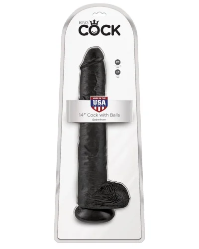 Gode King Cock 30 x 6cm Noir pas cher