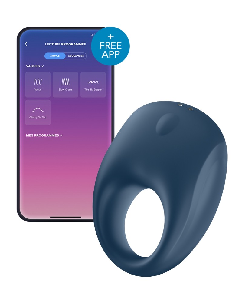 Cockring silicone vibrant APP bluetooth USB rechargeable sextoy homme  érection