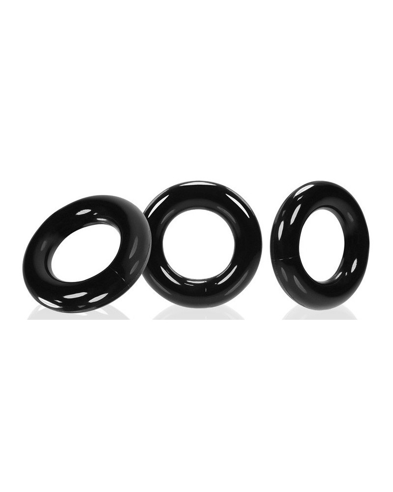 Lot de 3 cockrings Willy Rings Noir pas cher