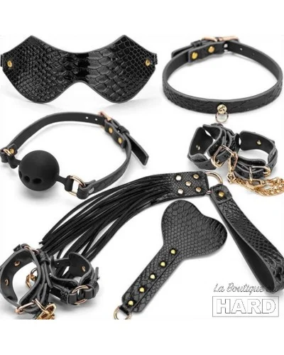 Kit bondage initiation cuir noir