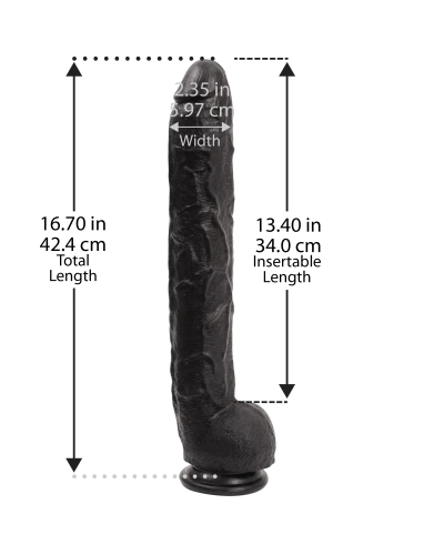 Gode XXL Dick Rambone 34 x 6.4 cm Noir pas cher