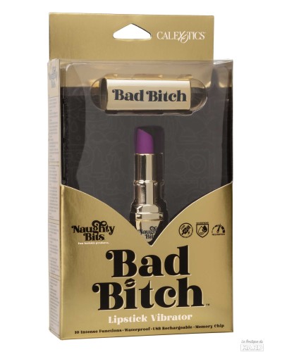 Vibro lipstick Bad Bitch 7.5cm Violet pas cher