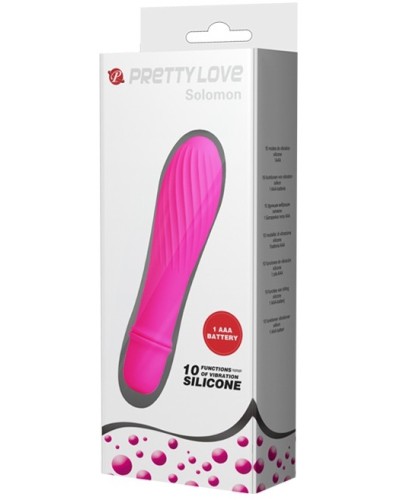 Vibromasseur Solomon Pretty Love 9 x 2.8 cm Rose pas cher