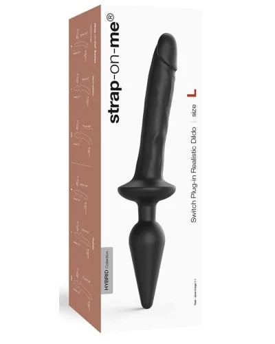 Plug Dildo Switch Realistic Strap-On-Me S 13 x 2.8cm Noir  pas cher