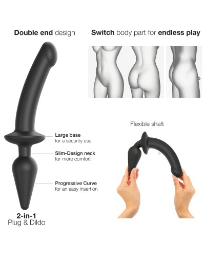 Plug Dildo Switch Strap-On-Me S 13 x 2.8cm Noir  pas cher