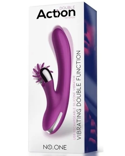 Vibro Rabbit Vibrating Double 10 x 3.5cm Violet