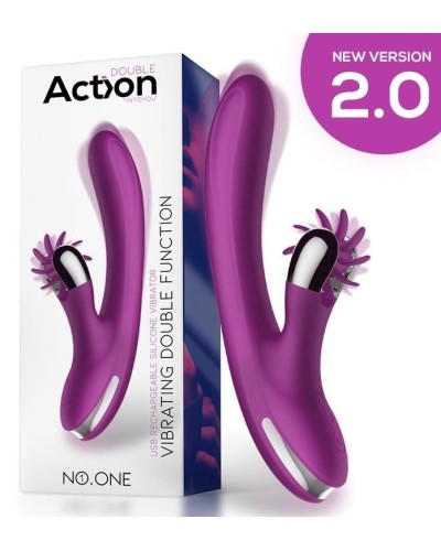 Vibro Rabbit Vibrating Double 10 x 3.5cm Violet