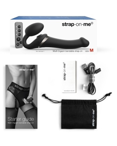 Dildo Multi Orgasm Strap-On-Me M 15 x 3.8cm Noir