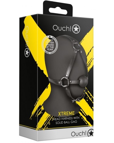 Bâillon Muselière avec boule Gag Xtreme Noir sur la Boutique du Hard