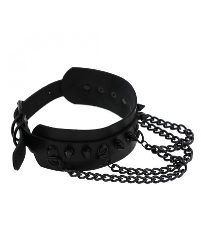 Collier ras de cou Aleecia - Noir sur la Boutique du Hard