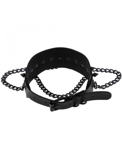 Collier ras de cou Aleecia - Noir sur la Boutique du Hard