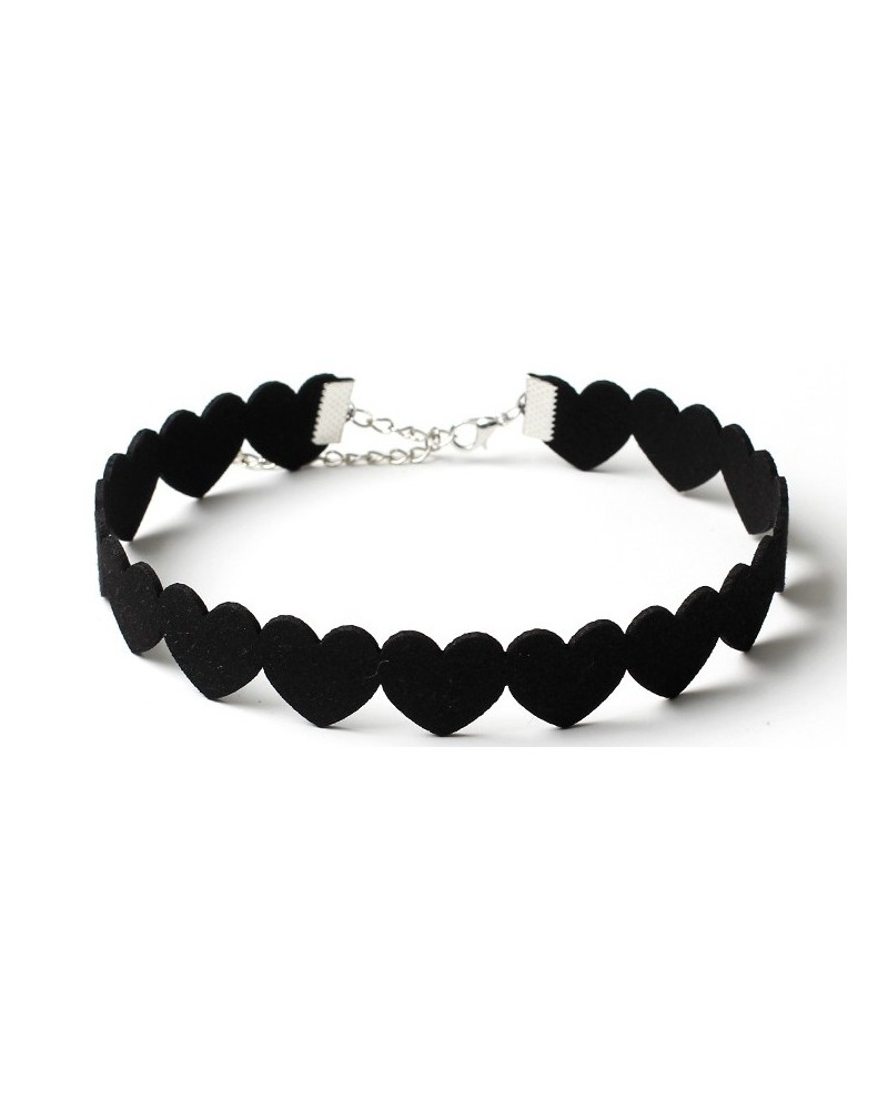 Ras de cou Multi Heart Noir sur la Boutique du Hard