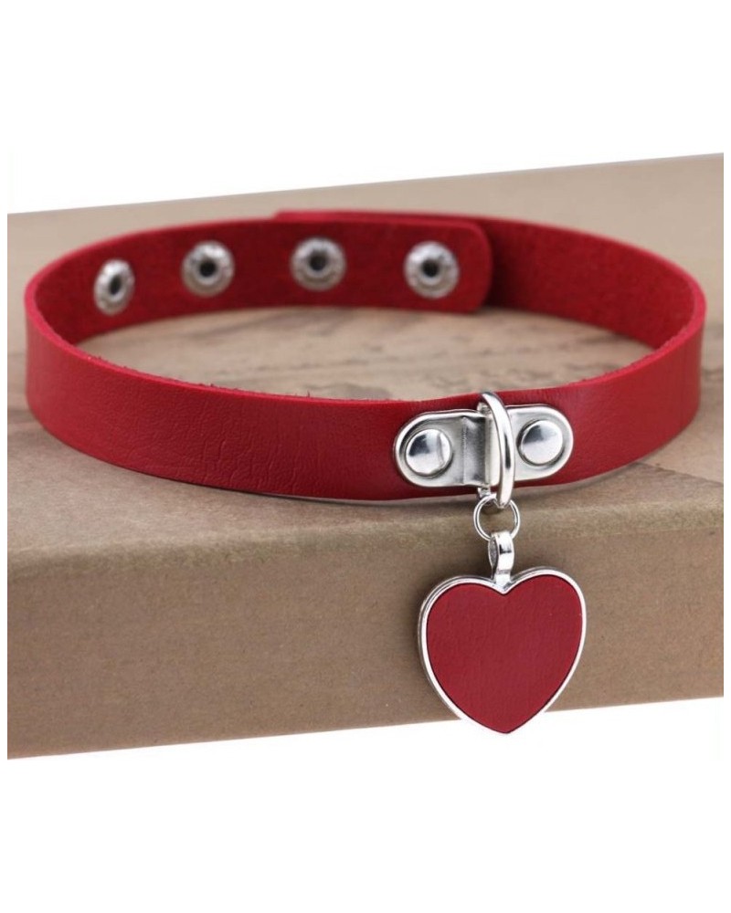 Ras de cou Punk Heart Rouge sur la Boutique du Hard