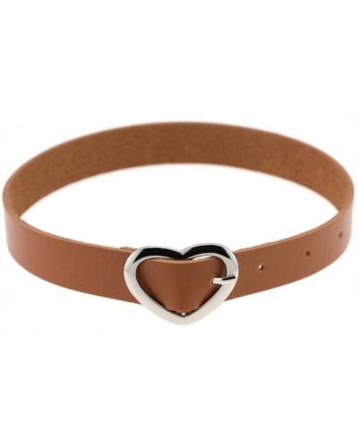 Ras de cou Heart Attach Marron sur la Boutique du Hard