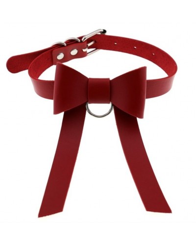 Ras de cou Bow Night Rouge sur la Boutique du Hard